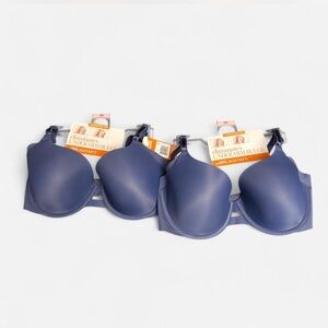 NWT Warner’s Underwire Bras Bundle – Size 34D – Set of 2 – Blue
